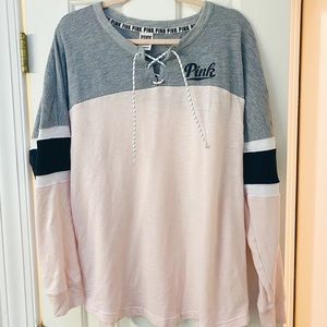 VICTORIA SECRET PINK CRISS CROSS PULLOVER
